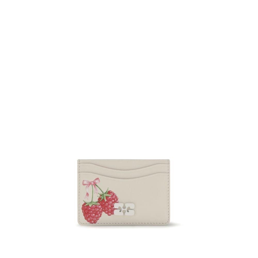 Portefeuille Ganni en cuir recyclé blanc