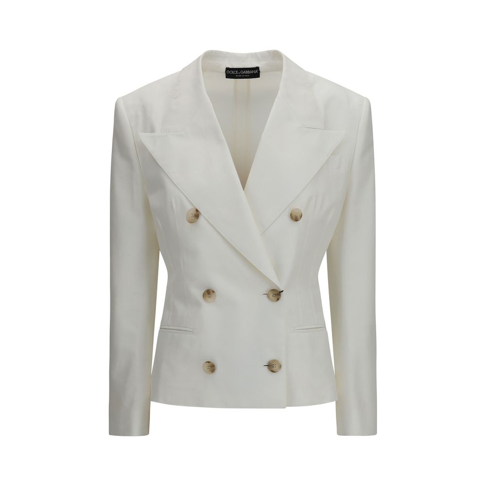 Dolce & Gabbana White Cotton Blazer - Elegant Tailored Design