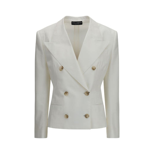 Dolce & Gabbana White Cotton Blazer - Elegant Tailored Design