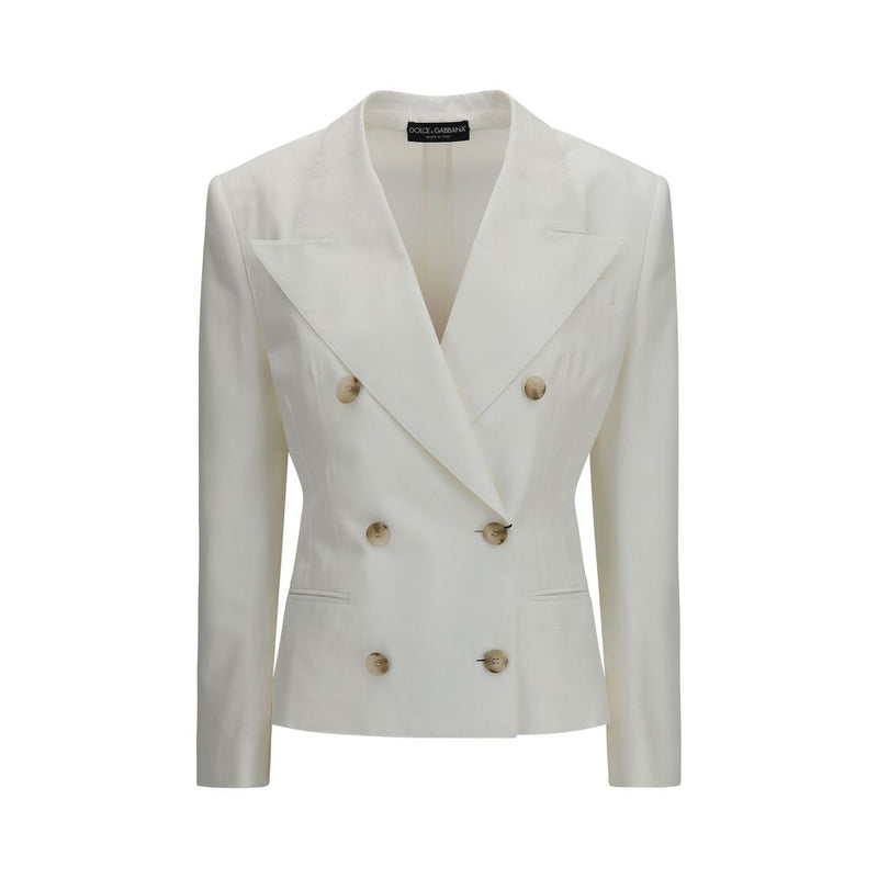 Dolce & Gabbana White Cotton Blazer - Elegant Tailored Design
