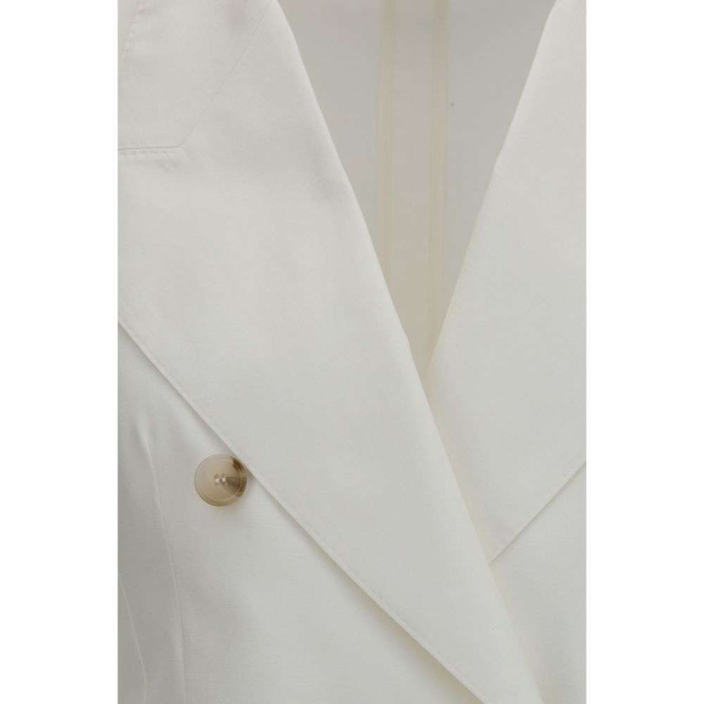 Dolce & Gabbana White Cotton Blazer - Elegant Tailored Design