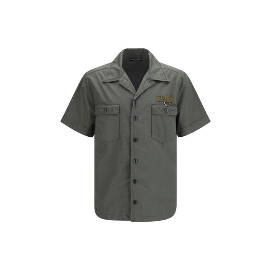 Dolce & Gabbana Gray Cotton Shortsleeve Shirt for Men