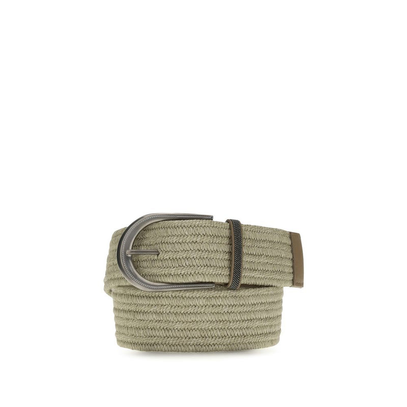 Brunello Cucinelli Beige Linen Regular Belt for Women