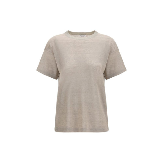 Brunello Cucinelli Beige Linen T-Shirt - SS26 Collection