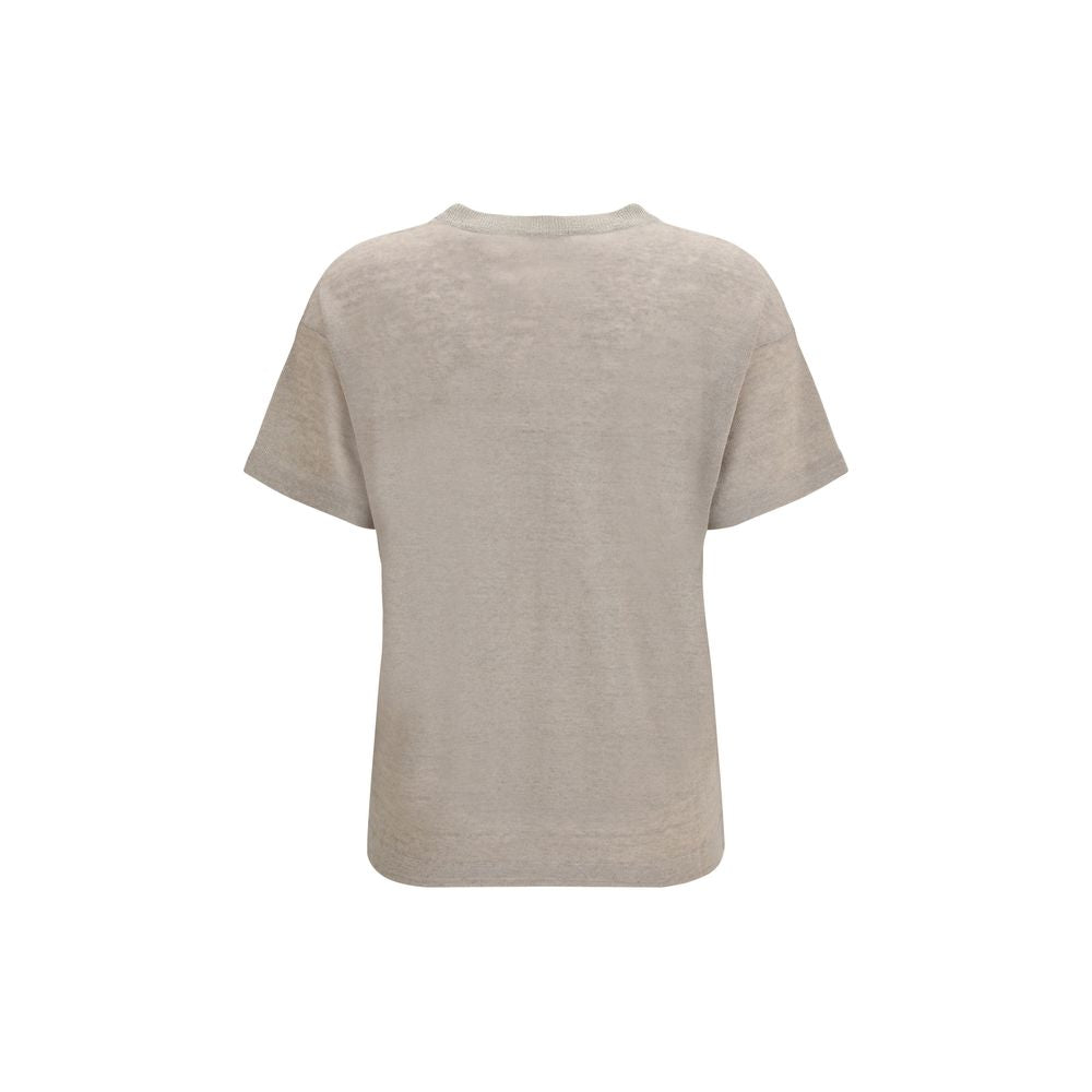 Brunello Cucinelli Beige Linen T-Shirt - SS26 Collection