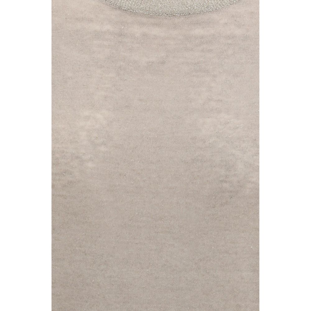 Brunello Cucinelli Beige Linen T-Shirt - SS26 Collection