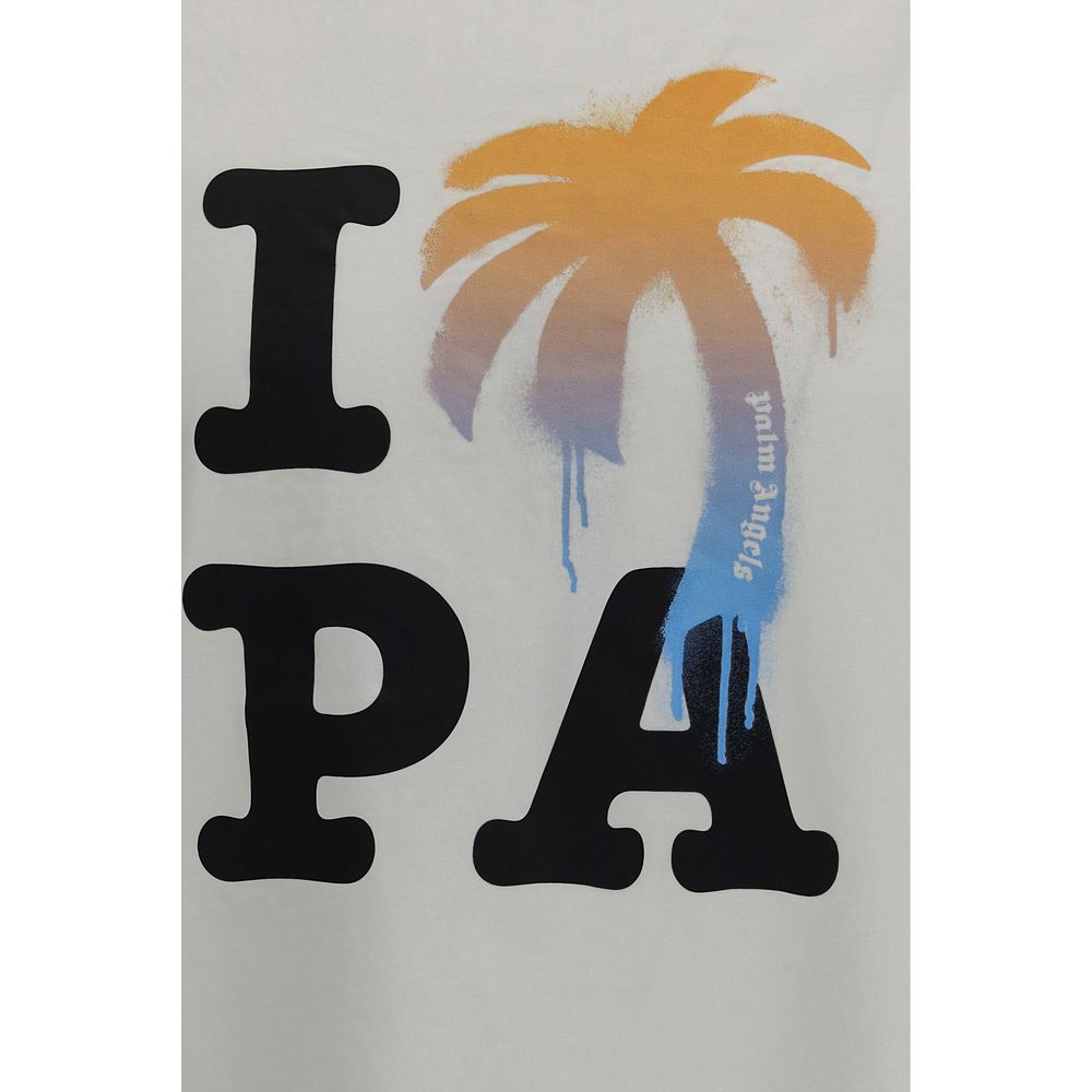 T-shirt en coton blanc Palm Angels I Love PA