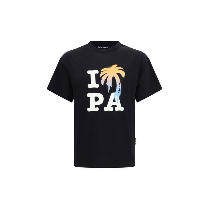 Palm Angels I Love PA Black Cotton T-Shirt