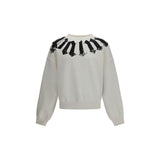 Palm Angels White Cotton Sweatshirt with Big Neck Logo