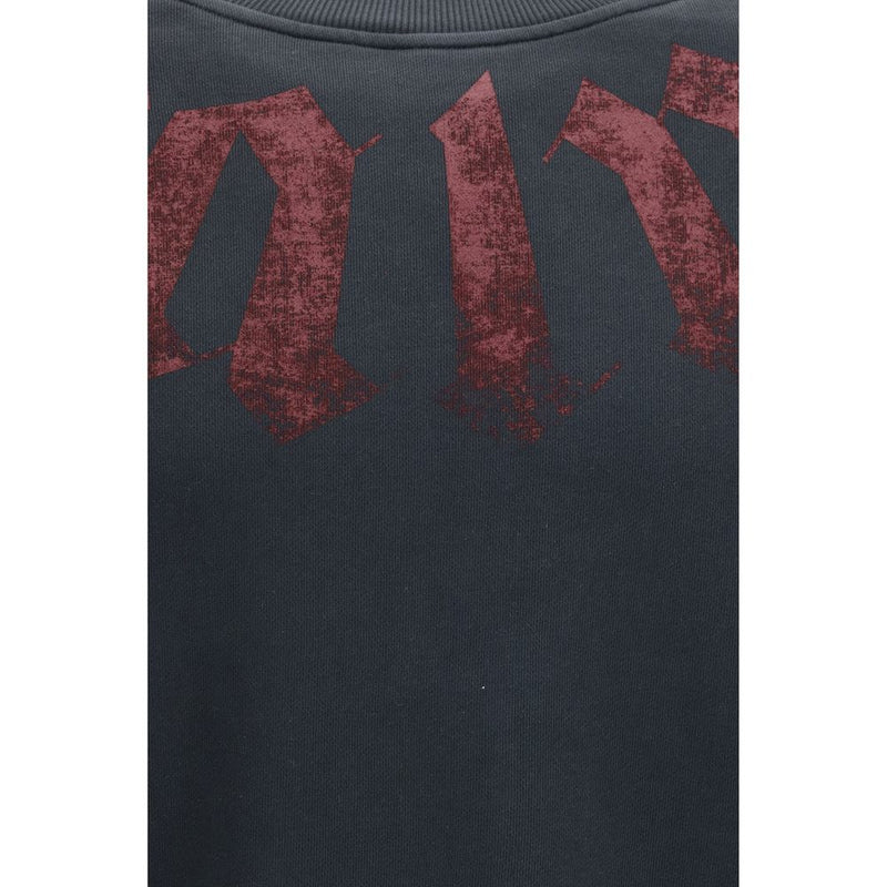 Palm Angels Black Cotton Sweatshirt with Big Neck Logo