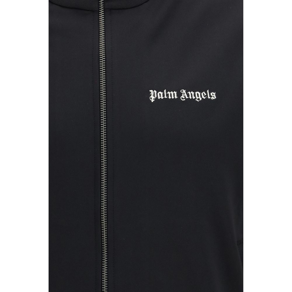 Palm Angels Black Polyester Shell Jacket - Classic Logo Track Jacket