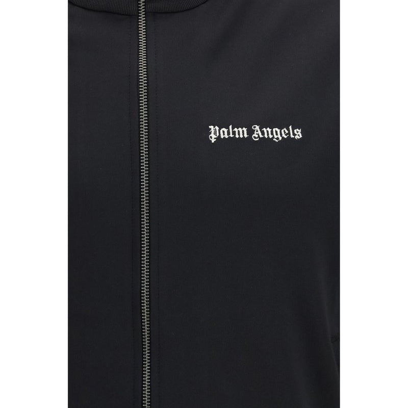 Palm Angels Black Polyester Shell Jacket - Classic Logo Track Jacket