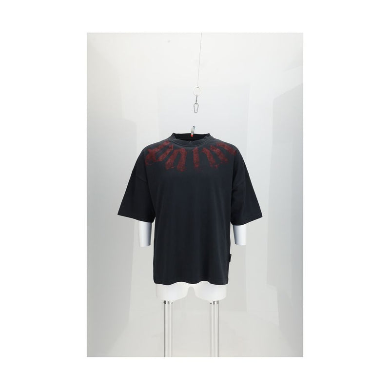 Palm Angels Black Cotton T-Shirt - Big Neck Logo