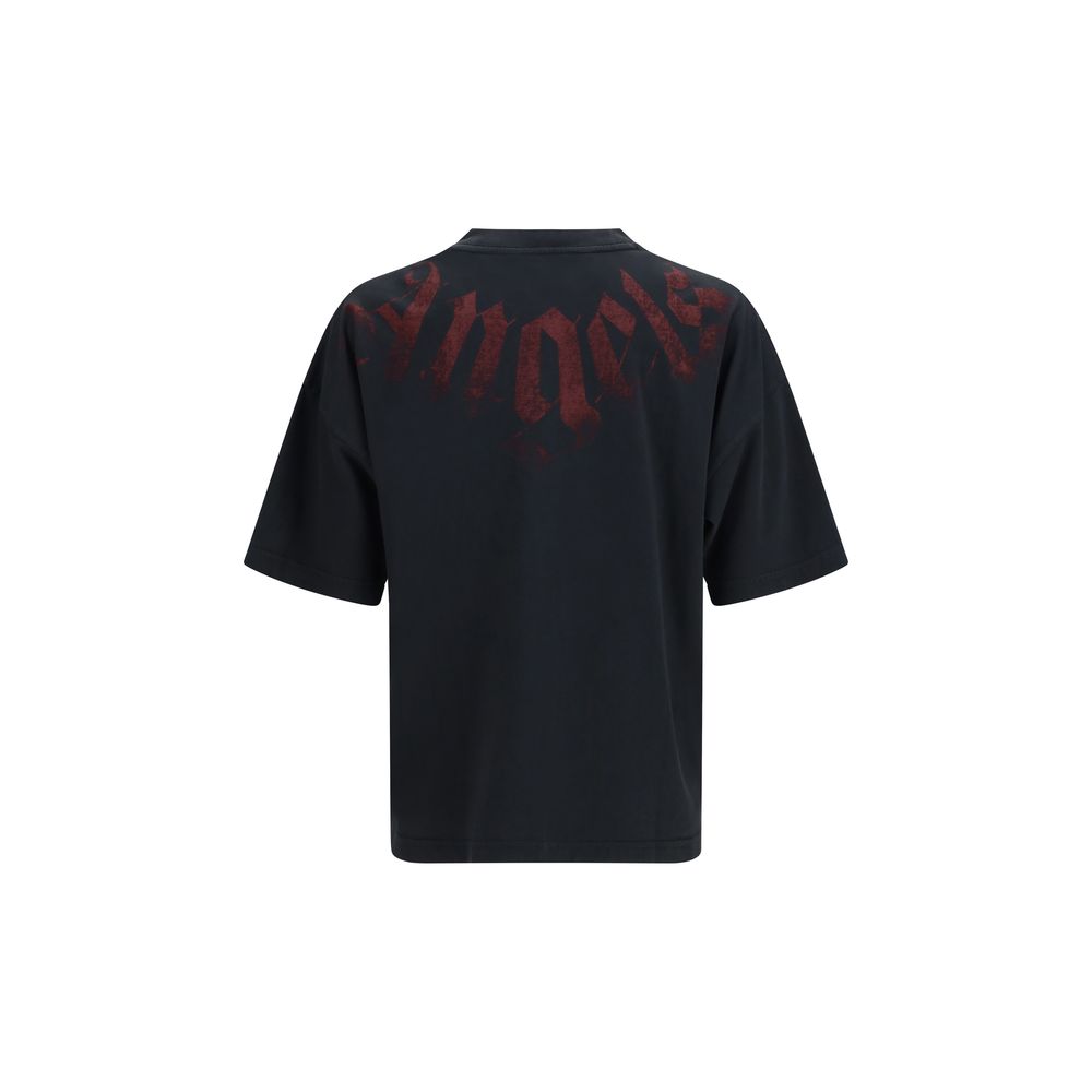 Palm Angels Black Cotton T-Shirt - Big Neck Logo
