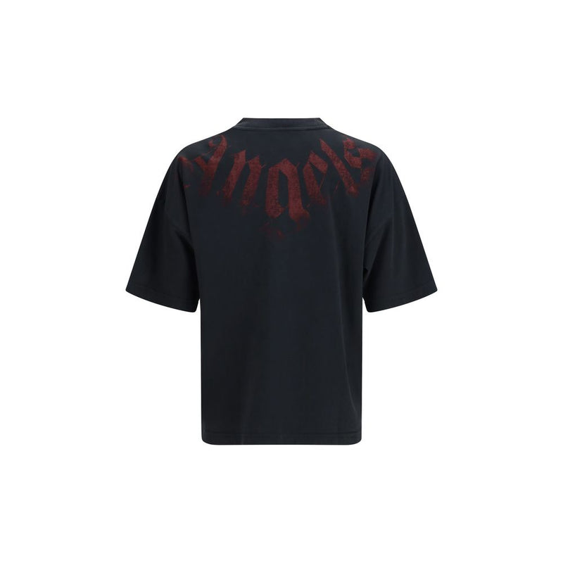 Palm Angels Black Cotton T-Shirt - Big Neck Logo