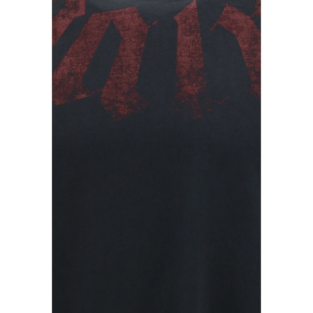 Palm Angels Black Cotton T-Shirt - Big Neck Logo
