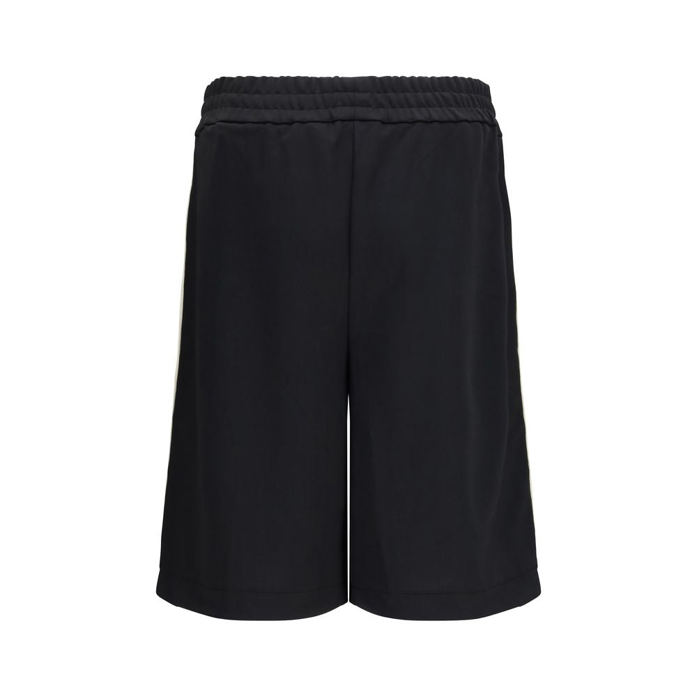 Palm Angels Black Polyester Bermuda Shorts - SS26