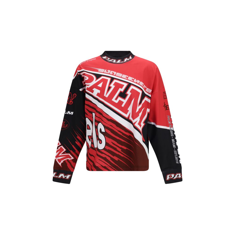 Palm Angels Multicolor Cotton Racing Long Sleeve T-Shirt