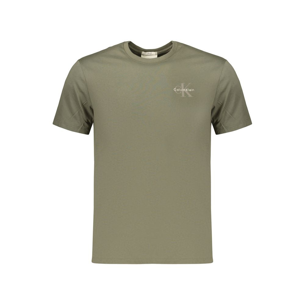Calvin Klein Green Cotton Men's T-Shirt - Classic Fit