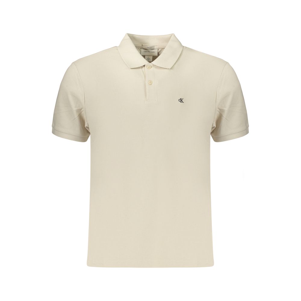 Calvin Klein Beige Cotton Men's Polo Shirt