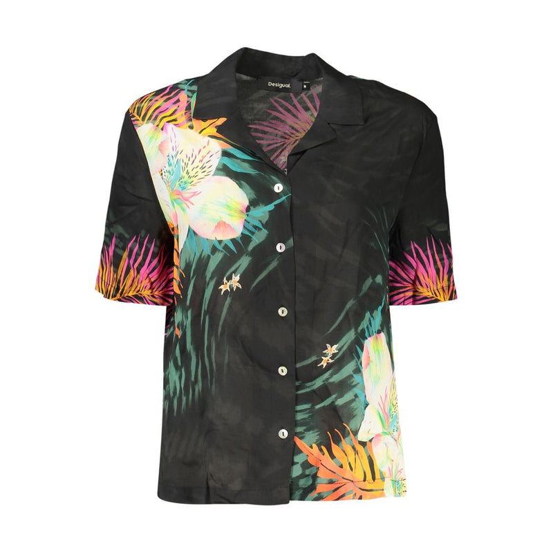 Desigual Black Viscose Women's Short-Sleeved Shirt