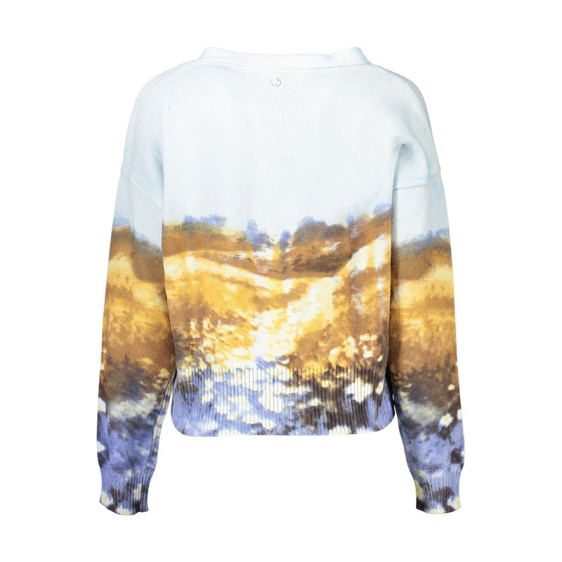 Desigual Azzurro Cotton Women's Sweater - Light Blue Cardigan