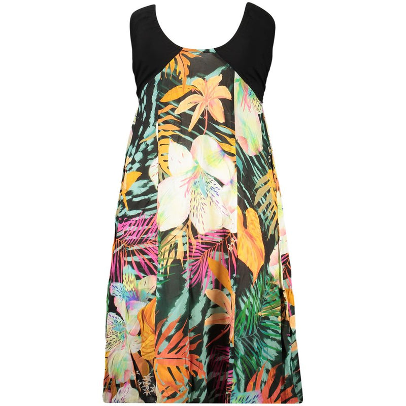Desigual Black Viscose Women's Long Dress with Pattern