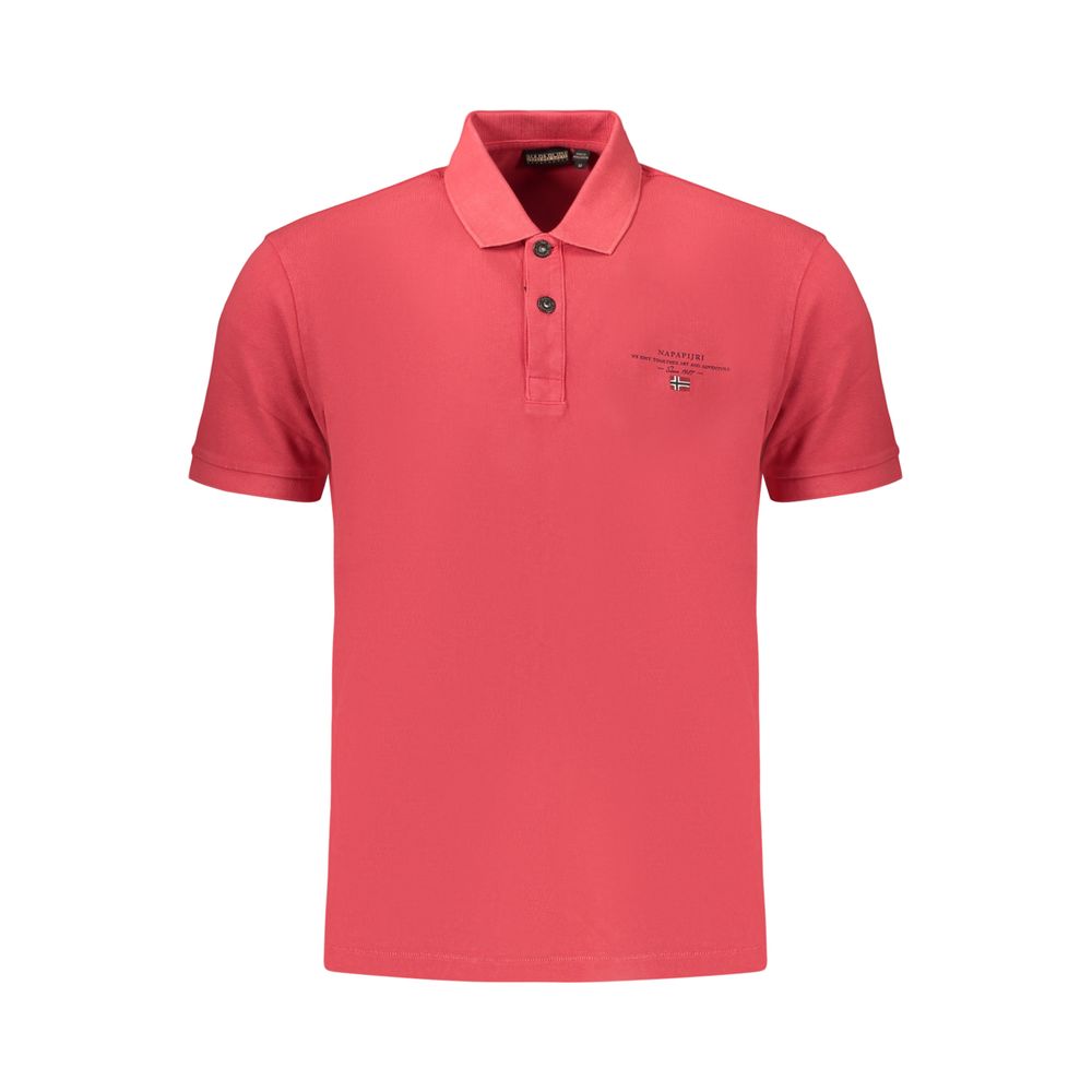 Napapijri Red Cotton Men's Polo Shirt - Stylish & Comfortable