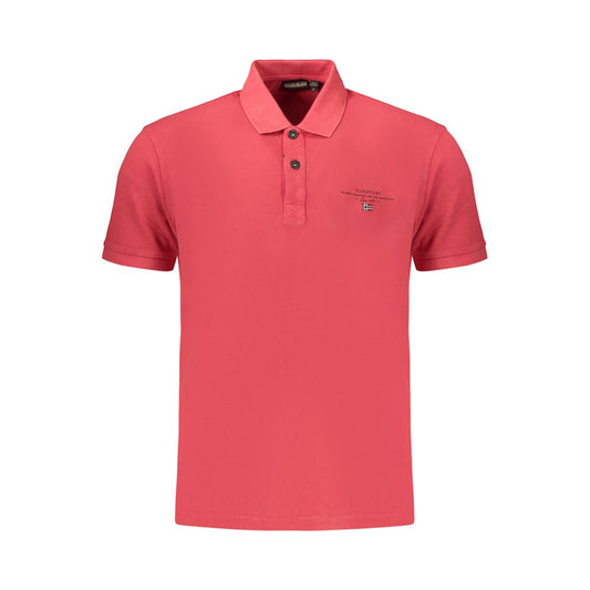 Napapijri Red Cotton Men's Polo Shirt - Stylish & Comfortable