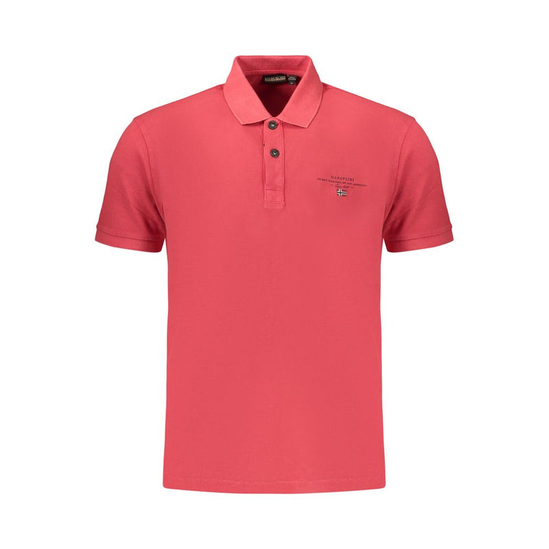 Napapijri Red Cotton Men's Polo Shirt - Stylish & Comfortable