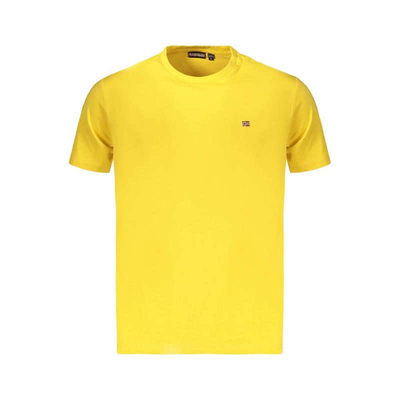 Napapijri Giallo Cotton Men's T-Shirt - Bold Yellow Style