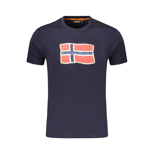 Napapijri Blue Cotton Men's T-Shirt - Stylish & Comfortable