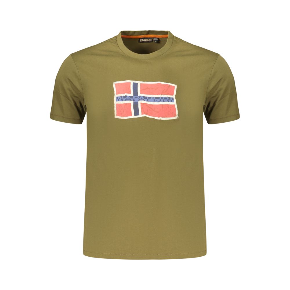 T-shirt Napapijri Verde en Coton pour Homme