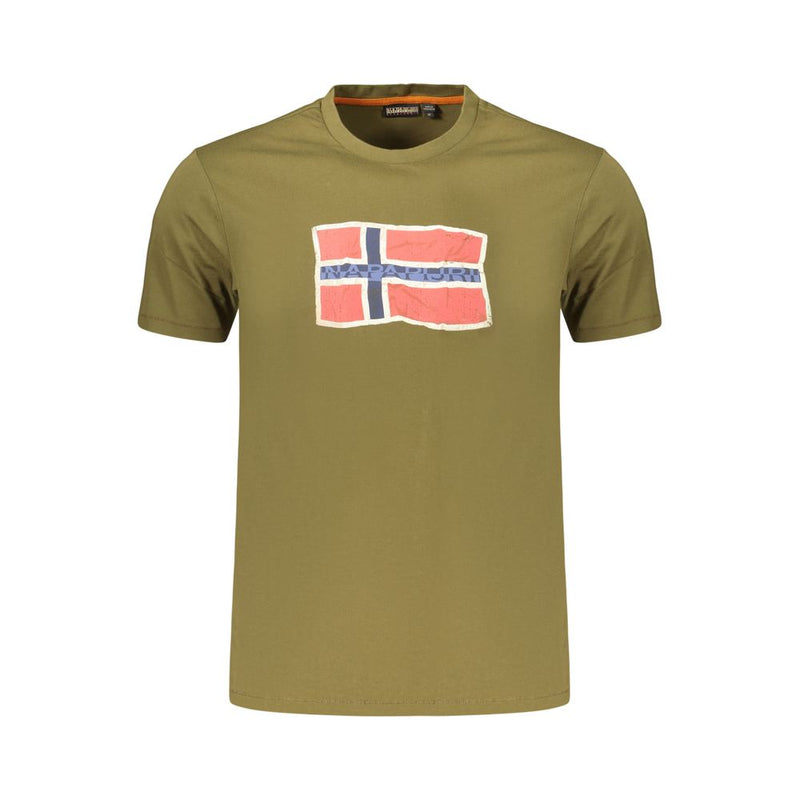 Napapijri Verde Cotton Men's T-Shirt - Stylish & Comfortable