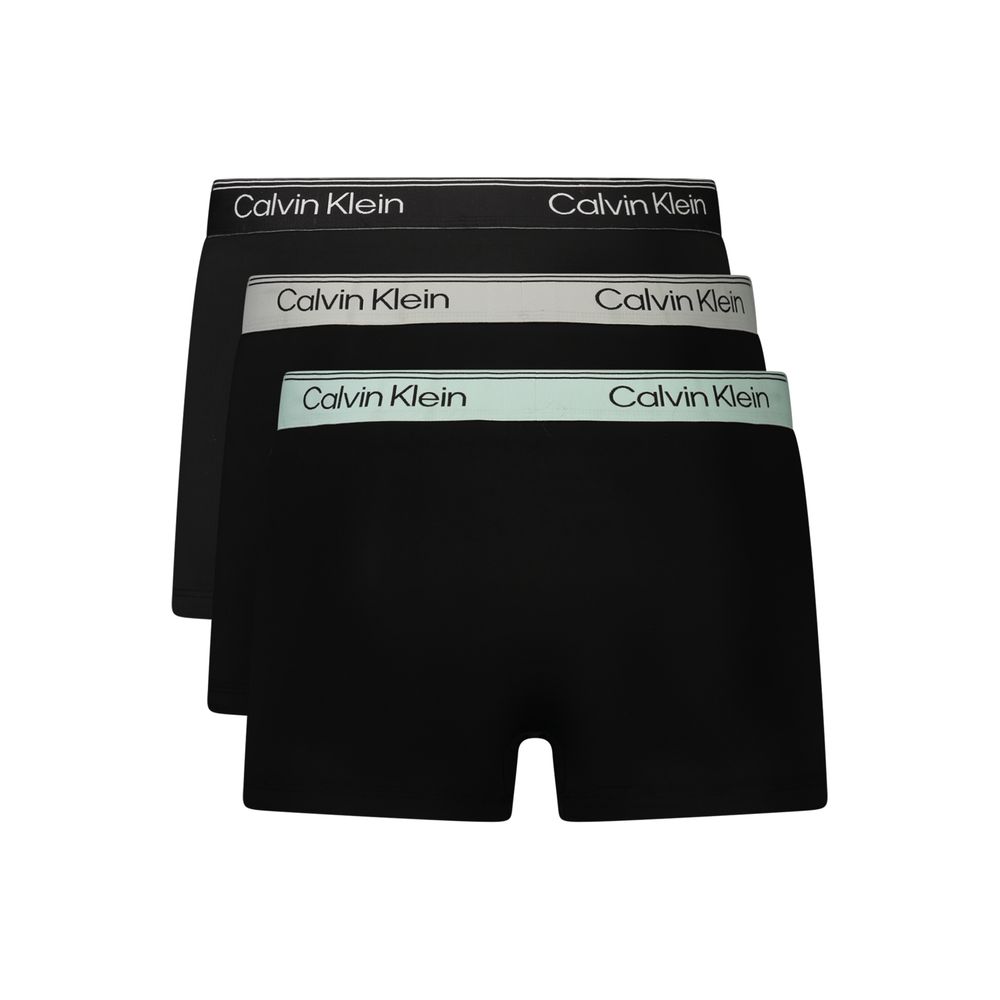 Calvin Klein Black Polyester Men's Boxer Shorts - Tri-Pack