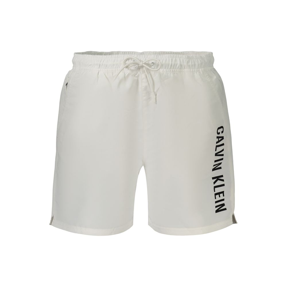 Calvin Klein White Polyester Men's Swim Boxer Shorts