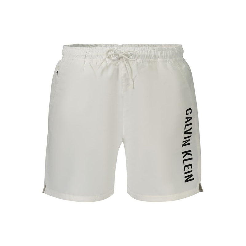 Calvin Klein White Polyester Men's Swim Boxer Shorts