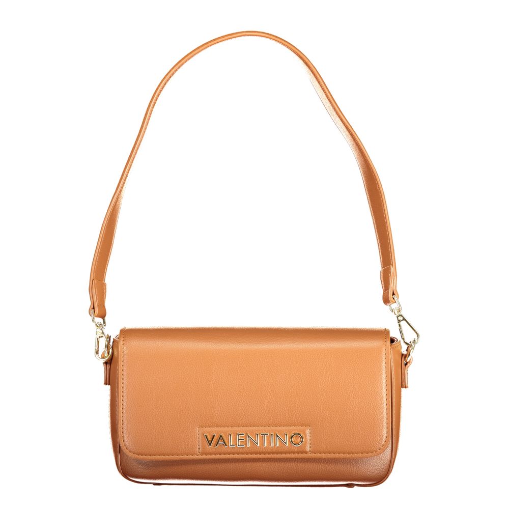 Mario Valentino Brown Polyurethane Women's Bag with Adjustable Strap