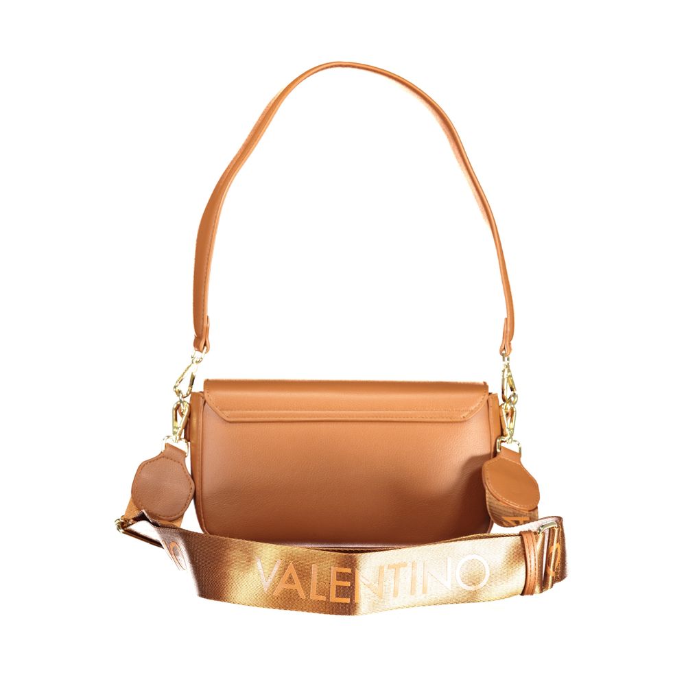 Mario Valentino Brown Polyurethane Women's Bag with Adjustable Strap