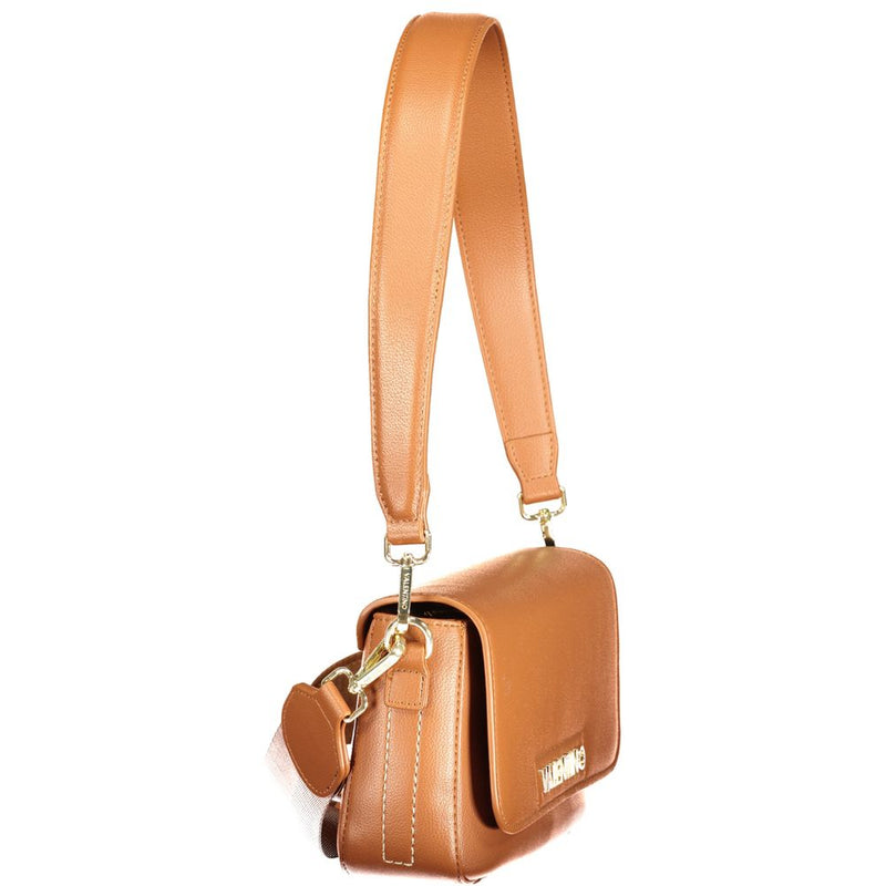 Mario Valentino Brown Polyurethane Women's Bag with Adjustable Strap