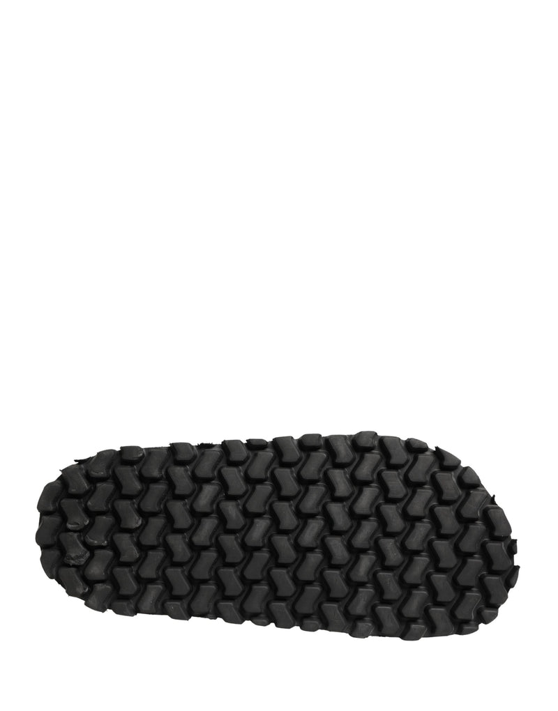 Dolce & Gabbana Black Ruching Detail Flats Sandals for Men