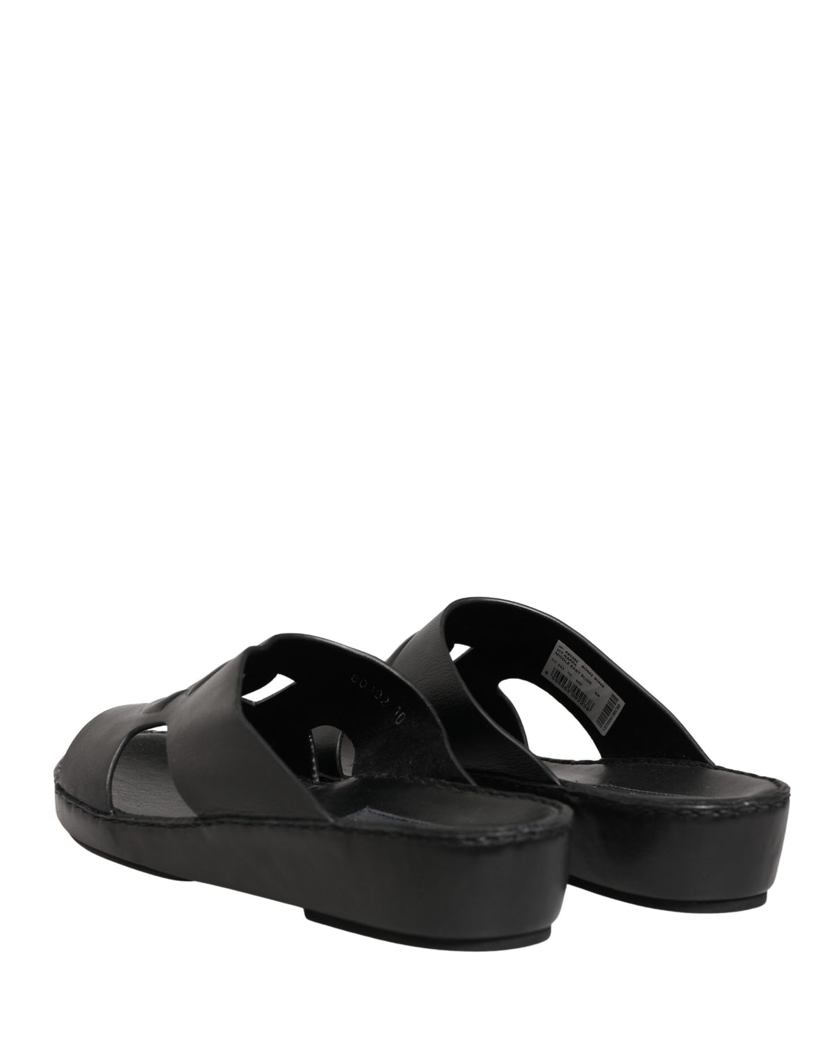 Dolce & Gabbana Black Leather Cutout DG Logo Sandals