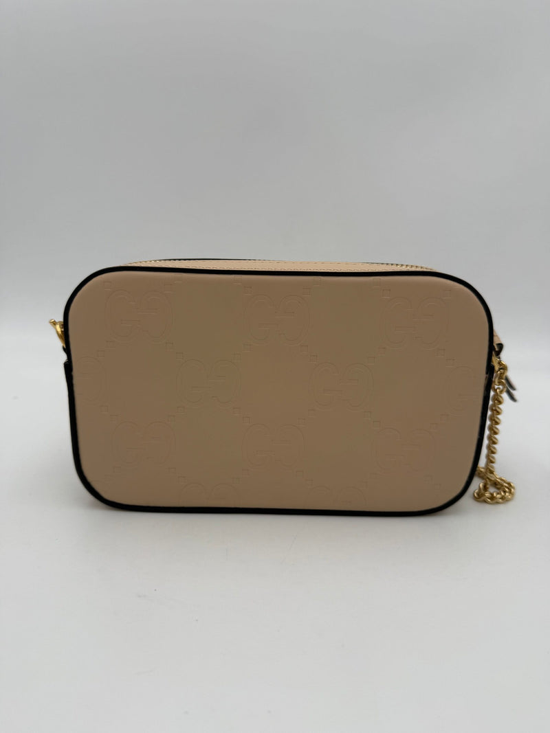 Gucci GG Jumbo Beige Shoulder Bag with Front Pocket
