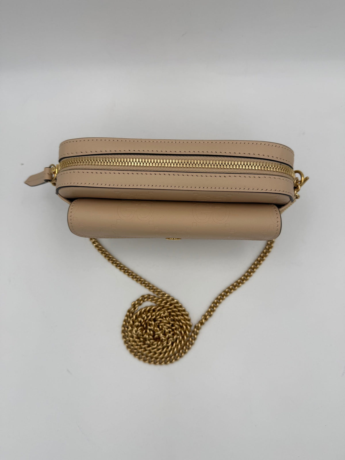 Gucci GG Jumbo Beige Shoulder Bag with Front Pocket