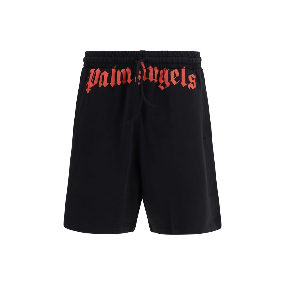 Palm Angels Black Cotton Bermuda Shorts for Men