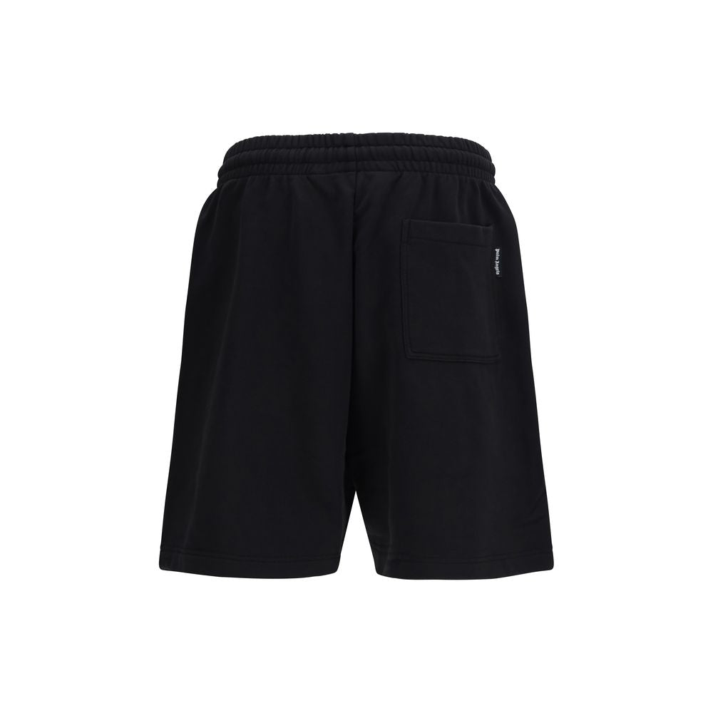 Palm Angels Black Cotton Bermuda Shorts for Men