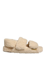 Dolce & Gabbana Beige Faux Fur Slides for Men - Stylish Flats
