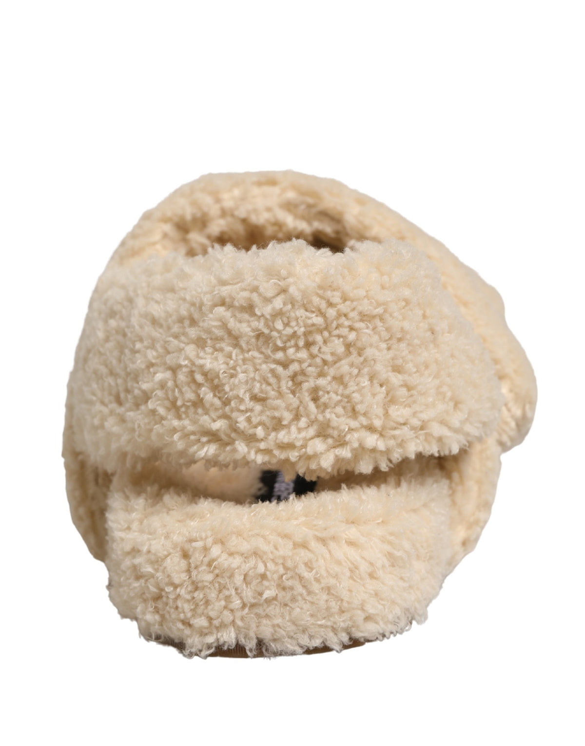 Dolce & Gabbana Beige Faux Fur Slides for Men - Stylish Flats