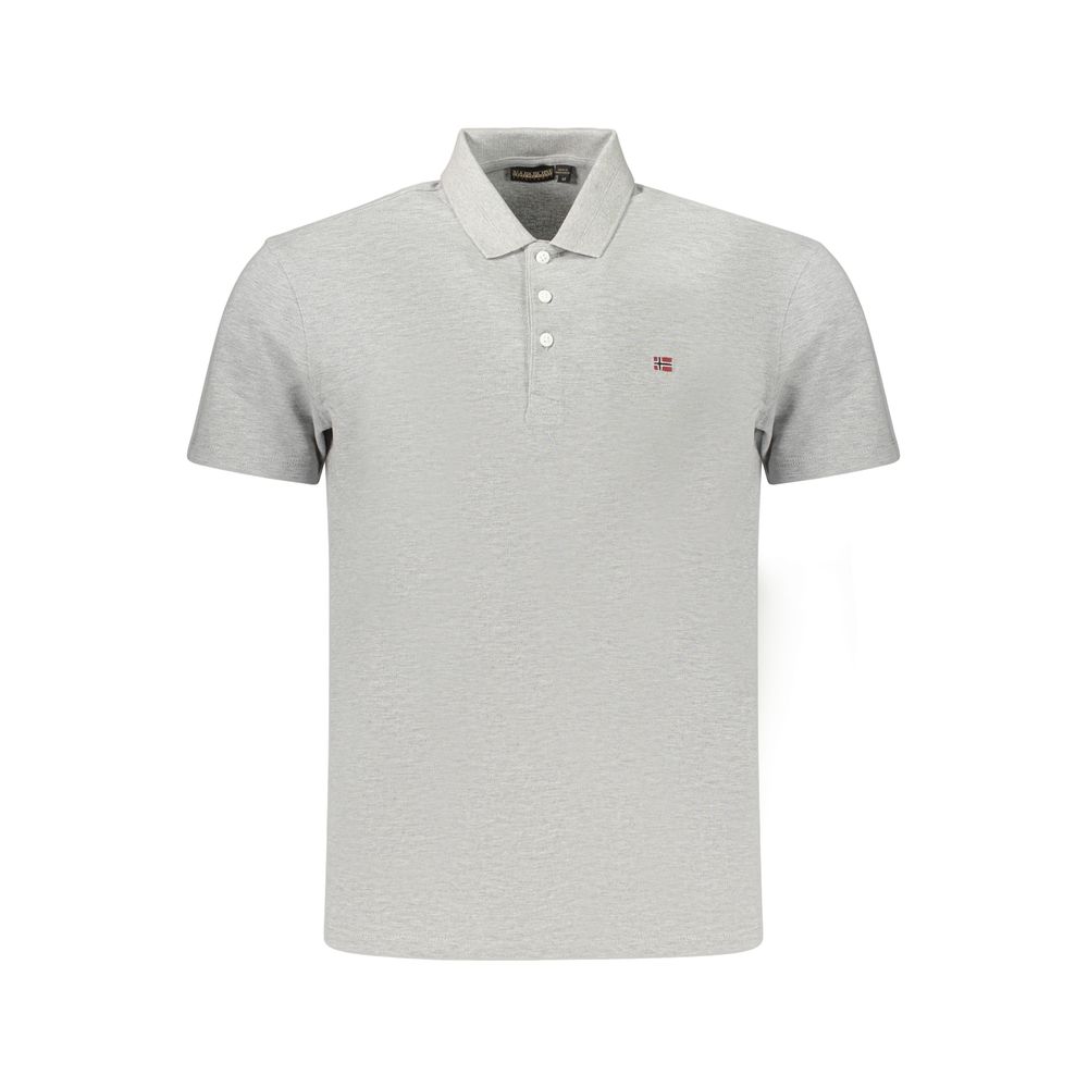 Napapijri Gray Cotton Men's Polo Shirt - Stylish & Comfortable