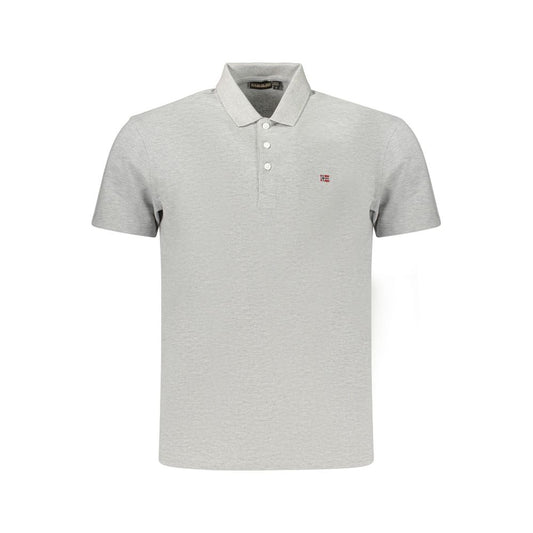 Napapijri Gray Cotton Men's Polo Shirt - Stylish & Comfortable